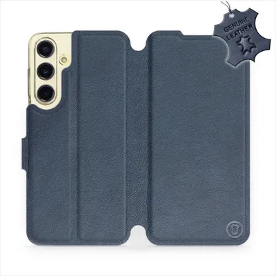 Produktbild von Echtleder Handyhülle für Galaxy S24 FE, Mobiwear Leather, Dunkelblau