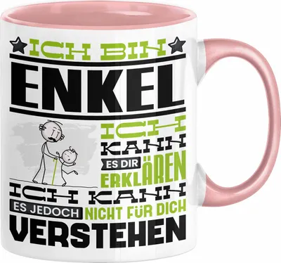 Produktbild von Enkel Geschenk Kaffee-Tasse Geschenkidee für Enkel Ich Bin Enkel Ich Kann Es Dir Erklären Jedoch Nicht Für Dich Verstehen Spruch Lustig (Rosa)