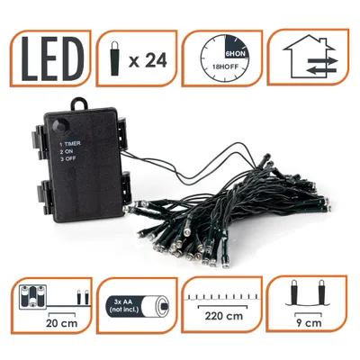 Produktbild von Lichterkette 24 LED Spetebo Flame Lights 210cm batteriebetrieben mit Timer