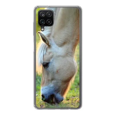Produktbild von MuchoWow® Handyhülle Schutzhülle Hülle für Samsung Galaxy A12 Weidendes Fjordpferd an einem Sommertag Silikon Softcase Handy Hülle - Bild