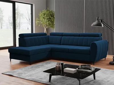 Obrázek produktu pro Rozkládací sedačka s úložným prostorem LAKEWAY L - modrá, levý roh