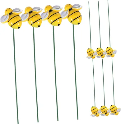 Produktbild von 10 Stück Bienendekorationen mit Bienenmotiv, Ornament und Honigbienenschmuck für den Garten, Gelb