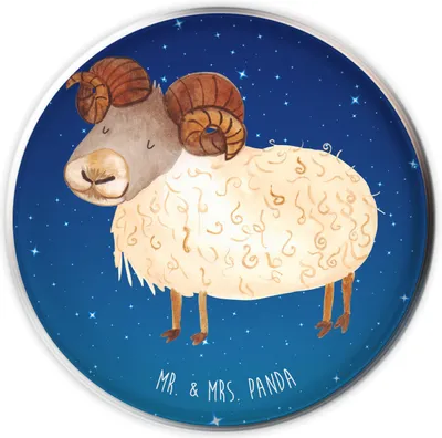 Produktbild von Mr. & Mrs. Panda waschbeckenstöpsel Sternzeichen Widder - Sternenhimmel Blau - Geschenk, Abflussstopfen, Geburtstag April, Ablaufgarnitur, Aszendent, Schafbock, Bock