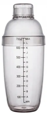 Cocktailshaker 700 ml, Hars, klar, mit Siebdeckel, 22 cm