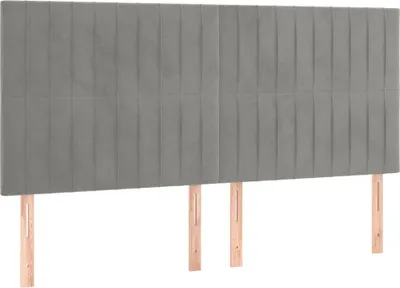 Produktbild von vidaXL Kopfteil Hellgrau 200 x 5 x 118/128 cm Samt