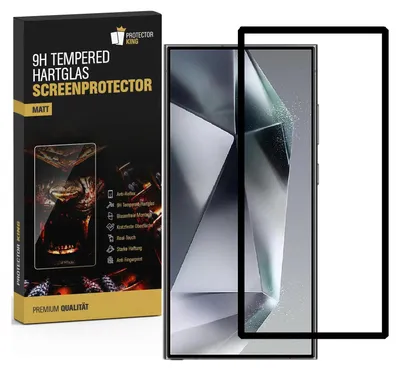 Produktbild von 4x 9H Panzerglas für Samsung Galaxy S24 Ultra FULL COVER matt Anti-Reflex mit Montagerahmen entspiegelt echtes Tempered Glass Panzerfolie Displayschutz Schutzglas Hartglas Schutzfolie Screen-Protector