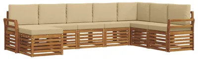 Productafbeelding van vidaXL Tuinset met 8 zitplaatsen, natuurlijke en beige kleuren