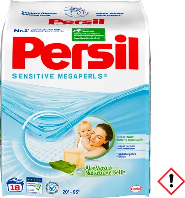 Produktbild von Persil Sensitive Megaperls Vollwaschmittel mit Aleo Vera 18WL
