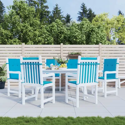 Produktbild von The Living Store Gartenstuhlauflagen für Niedriglehner 6 Stk. Blau 100x50x3 cm