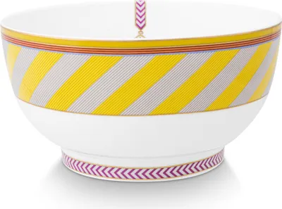 Produktbild von PIP STUDIO Chique Bowl Stripes gelb 20,5cm