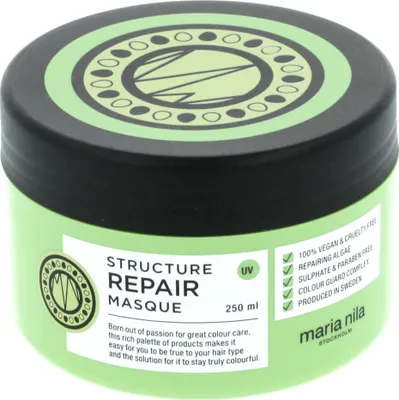 Produktbild von Maria Nila Structure Repair, 250 ml, Frauen, beschädigtes Haar, trockenes Haar, Feuchtigkeitsspendend, Reparatur, Weichmachend, Verstärkung, Topf, Aqua/Water/Eau, Cetearyl Alcohol, Polyglyceryl-3 Polyricinoleate, Butyrospermum Parkii (Shea)...