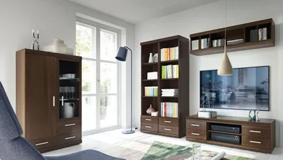 Produktbild von Wohnzimmer-Set "Imperial" 5-teilig Anbauwand nussbaum imperial