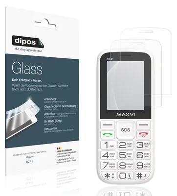 Produktbild von 2x Schutzfolie für Maxvi B241 matt - Anti-Shock 9H Folie dipos Glass Kunststoffglas