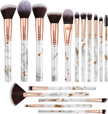 Produktbild von Professionelles Pinselset Makeup DUAIU 16 Stück - Marmor Look - Gesicht Puder Foundation Lidschatten Concealer Eyeshadow Schmink Pinsel