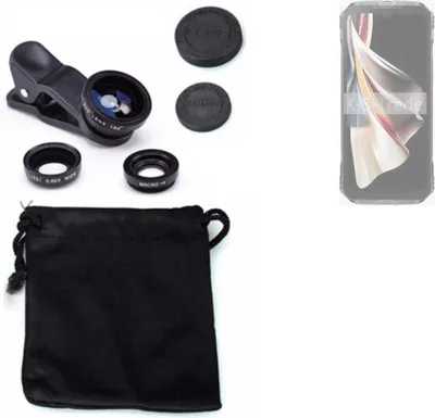 Produktbild von K-S-Trade Smartphone Kamera Linsen Set Kompatibel mit Doogee S Cyber 3in1 Clip-On Kamera Adapter Macro Weitwinkel FishEye Fischauge Objektiv Linse