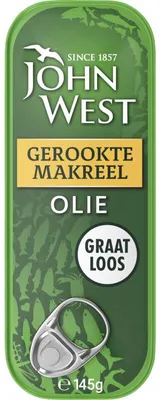 Obrázek produktu pro John West Smoked Mackerel 145g – čerstvě uzené filety z makrely bohaté na Omega-3