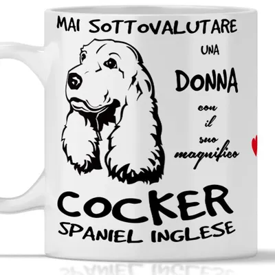 Kaffeebecher mit Cocker-Spaniel-Motiv, Keramik, 350 ml