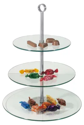Produktbild von Glas-Etagere, Edelstahl/Glas, 2 stufig / 3 stufig wählbar : 3-stufig Variante: 3-stufig