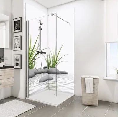 Produktbild von SCHULTE Duschrückwand DecoDesign Zen ExpressPlus Foto Steine Gras 210 x 90 cm EP1900922 634