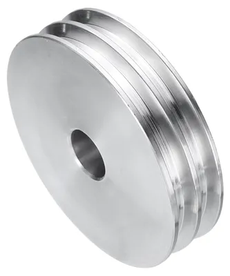 Obrázek produktu pro QUARKZMAN, hliníková řemenice pro V-řemen, 16 mm, průměr 80 mm, s dvojitou drážkou pro motorovou hřídel