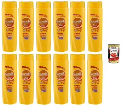 Produktbild von Sunsilk Morbidi e Luminosi Shampo per capelli secchi Weiches und glänzendes Shampoo für trockenes Haar12x250ml + Italian Gourmet Polpa 400g Dose