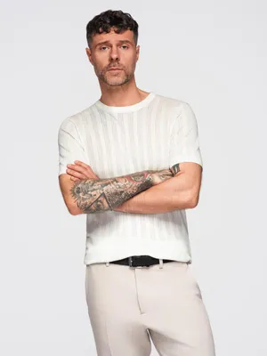 Immagine prodotto di Maglia da uomo Ombre in tessuto traforato bianco L