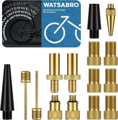 Image de Kit adaptateur de valve de vélo 15 pièces pour DV SV AV - Adaptateur en laiton - Kit adaptateur de valve français