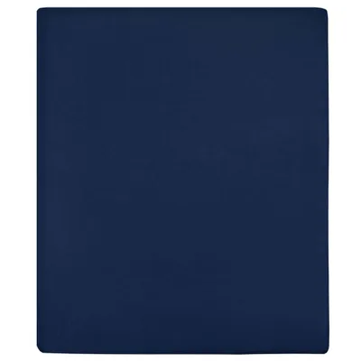 Image de Vidaxl angepasstes Blatt Trikot 140x200 cm Baumwollmarineblau