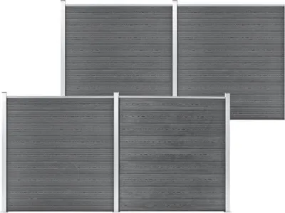 Image de Clôture de jardin WPC 699x186 cm Gris