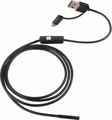 Image de endoscope industriel 3-en-1 Caméra d'inspection Borescope intégré 6 LEDs IP67 Waterproof USB Type-C Endoscope pour Android Smartphones/PC