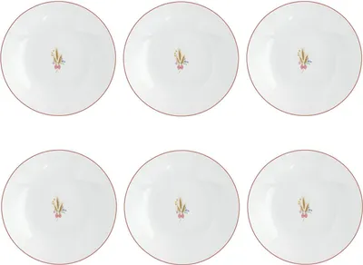 Produktbild von 6er Set Suppenteller COUNTRY LIFE D. 20,5cm weiß bunt Porzellan Easy Life