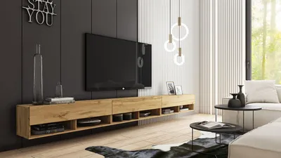 Obrázek produktu pro Televizní stolek 300 cm s LED osvětlením WILLA A - dub wotan