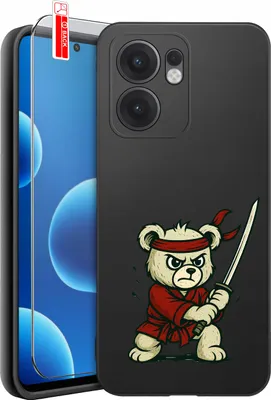 Productafbeelding van Telefoonschaal voor Oppo Reno 13 FS 5G | F 5G | Met afbeeldingen van een mascotte en een beschermend glas