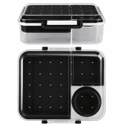 Produktbild von Lunchbox Butterbrotdose Brotdose Kunststoff Brotbox Sandwich Dose Box Schwarz