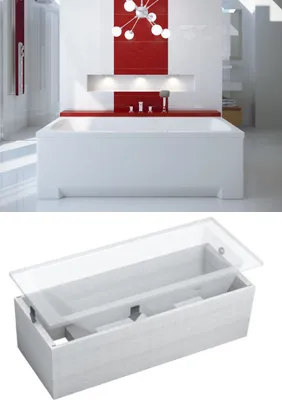 Produktbild von BADLAND Badewanne Rechteck Optima 160x70 mit Ablaufgarnitur, Füßen und Wannenträger GRATIS
