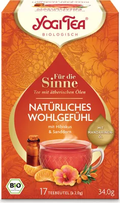 Produktbild von Yogi Tea Kräutertee Für die Sinne Natürliches Wohlgfühl Mandarinenöl -- 34g