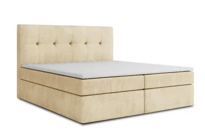 Produktbild von EMPORIUM Boxspringbett 180x200 cm Komplett-Set mit Matratze und Topper, Polsterbett mit zwei Bettkästen - BEIGE, Monolith 04