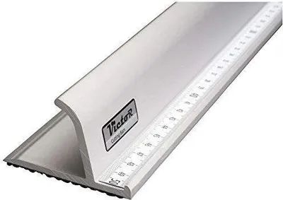 Produktbild von Victor Bar Schneidelineal aus Aluminium Profi-Ausführung rutschsicher 75cm Lineal