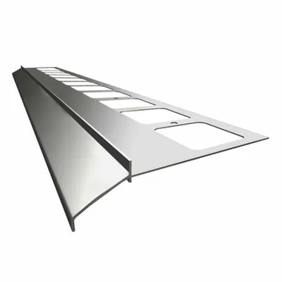 Zdjęcie produktu dla Renoplast Profil okapowy aluminiowy K100, Do posadzki klejonej na tarasy i balkony, Profil prosty 200cm, Szary