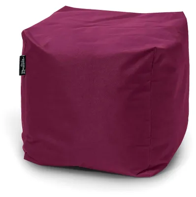 Produktbild von Sitzpouf für Outdoor, Fußhocker geeignet für Gaming-Sitzsäcke, wetterfest, Outdoor Pouf (45x45x45cm, Weinrot)