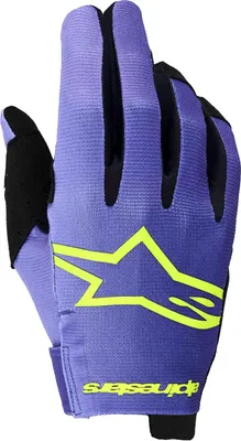 Produktbild von Alpinestars Radar Motocross Handschuhe, lila/neongelb, XL