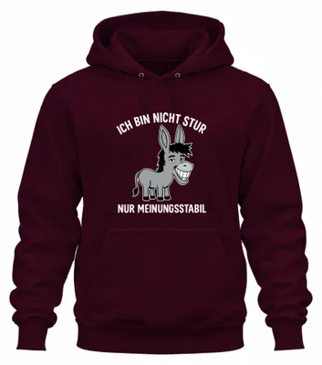 Zdjęcie produktu dla I'm not stubborn just opinionated donkey śmieszne powiedzenie humor bluza z kapturem uni , bordowy, L