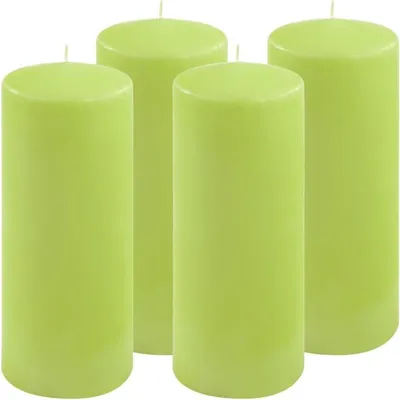 Obrázok produktu pre Sada stĺpových sviečok, 25 cm, Ø10 cm, svetlozelená, 4 ks