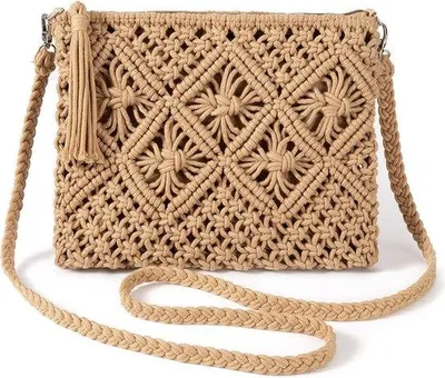 Zdjęcie produktu dla Mały zestaw torebek w stylu retro z plecionki słomianej z piórkami, letnia torba plażowa