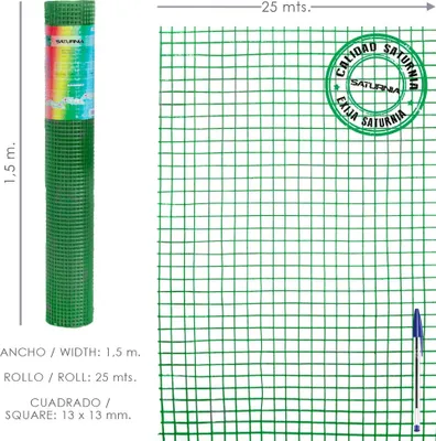 Immagine prodotto di Rete elettrosaldata plastificata Corral 13x13 / 150 cm. Rotolo da 25 metri