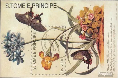 Produktbild von Briefmarken Sao Tome e Principe 1993 Mi Block298 (kompl.Ausg.) gestempelt Blütenbestäubende Schmetterlinge