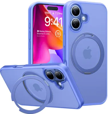 Immagine prodotto di Torras Ostand Pro Series per iPhone 16 Clear-Blue custodia per cellulare