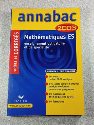 Image de Annabac 2003 Mathématiques ES