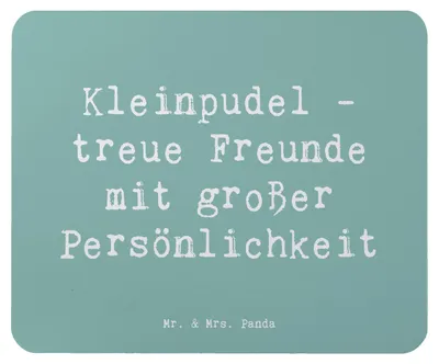 Produktbild von Mr. & Mrs. Panda Mauspad Spruch Kleinpudel Freunde - Meeresbrise - Geschenk, Hunderasse, Hunderassen Charakter, Mousepad, pc mausunterlage, liebevolles Wesen, Pflege