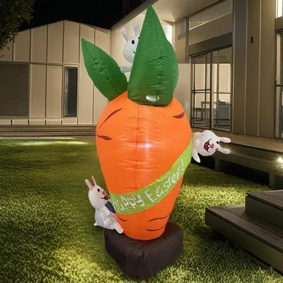 Zdjęcie produktu dla LED-marchewka wielkanocna z króliczkami – oświetlenie dekoracyjne do ogrodu i na imprezę – ozdoba wielkanocna
